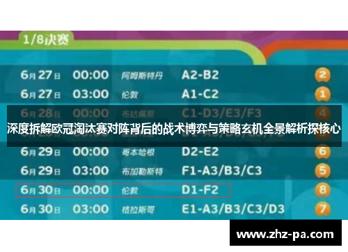 深度拆解欧冠淘汰赛对阵背后的战术博弈与策略玄机全景解析探核心